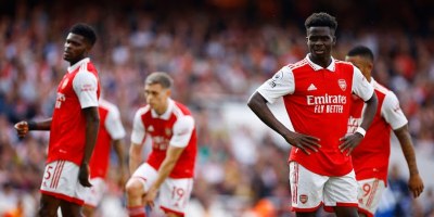 Arsenal players despondent after losing to Brighton